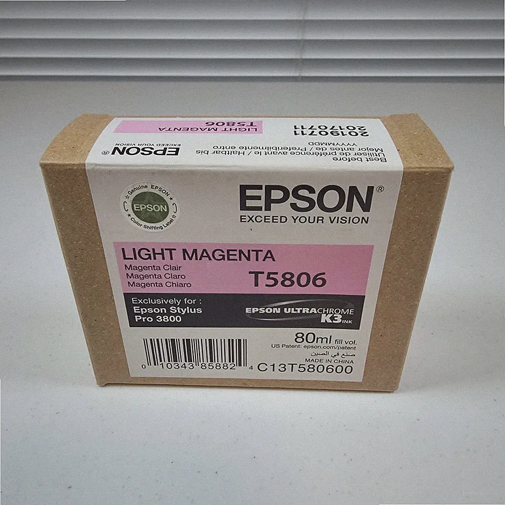 EPSON LIGHT MAGENTA T5806 PRINTER INK STYLUS PRO 3800 NEW SEALED