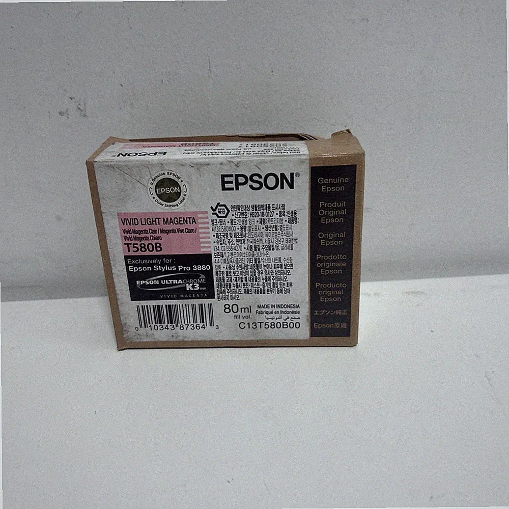 Genuine Epson 3880 Printer Ink Vivid Light Magenta T580B New Expired 09/2025