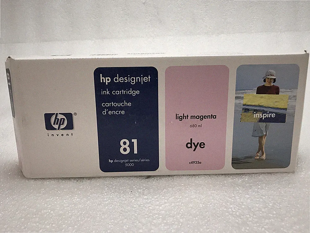 Genuine HP 81 DesignJet Light Magenta Dye Ink Cartridge C4935A APR/JUL 08/JAN 13