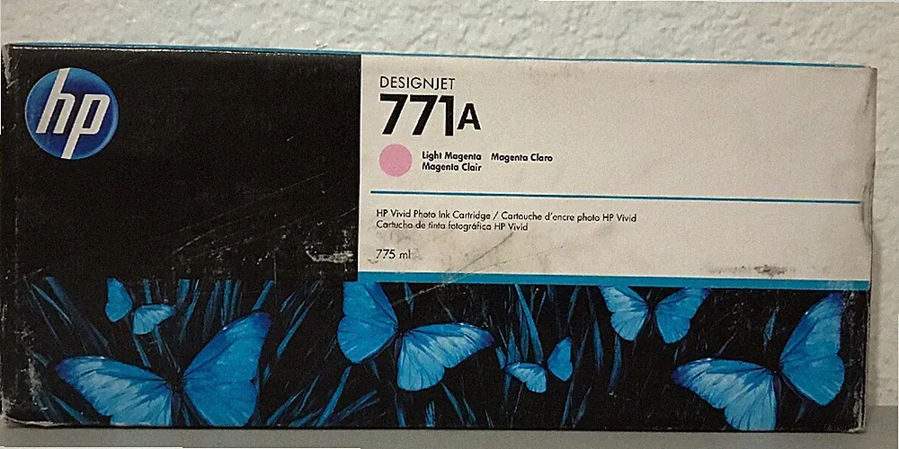 GENUINE HP B6Y19A LIGHT MAGENTA PHOTO INK CARTRIDGE 771A FACTORY SEALED 04/2017